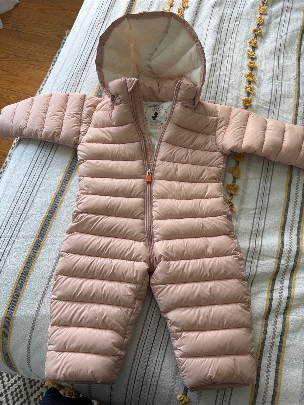 SAVE THE DUCK Light Pink Quilted Infant Puffer Jacket
